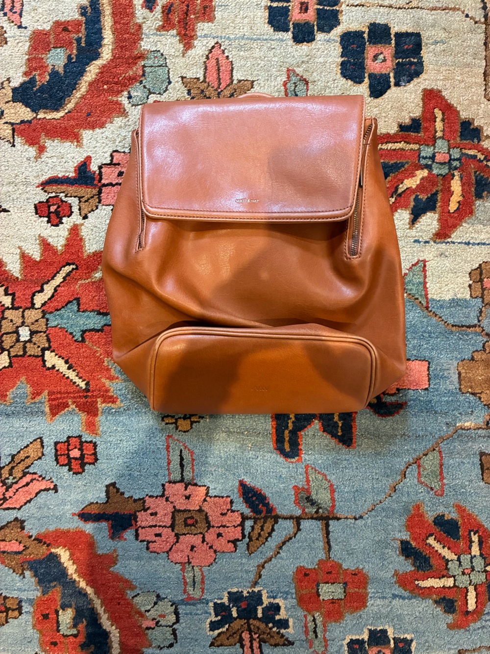 Matt and Nat Vegan FABI Backpack in Cognac Brown